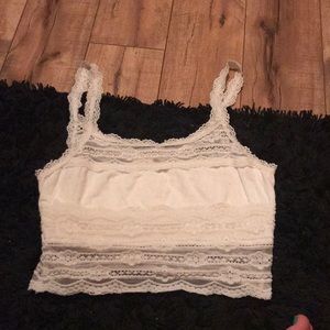 White lace crop top